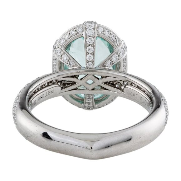 Kat Florence 18K 2.69ct Paraiba Tourmaline & Diamond Cocktail Ring Size: 5.75 - Picture 9 of 17